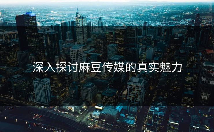 深入探讨麻豆传媒的真实魅力