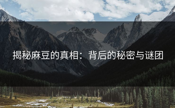 揭秘麻豆的真相：背后的秘密与谜团