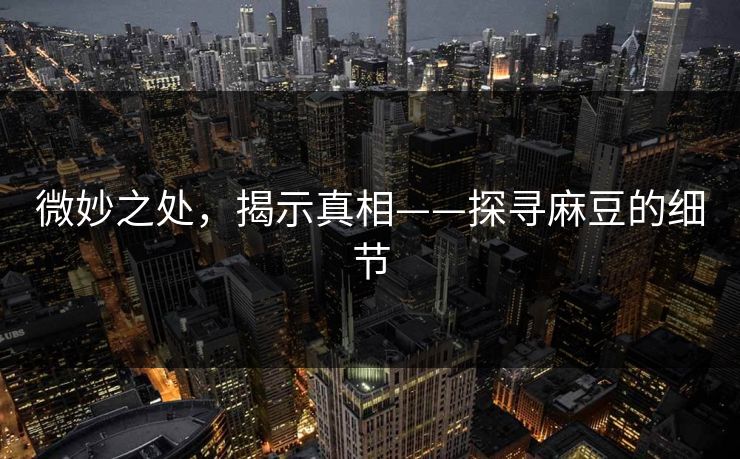 微妙之处，揭示真相——探寻麻豆的细节