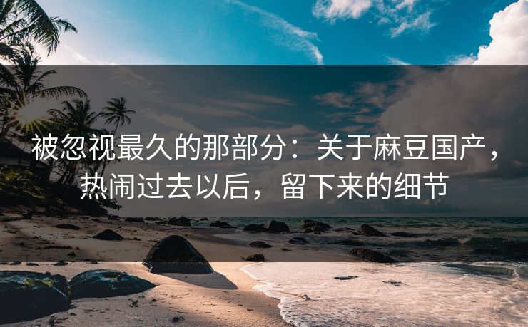 被忽视最久的那部分：关于麻豆国产，热闹过去以后，留下来的细节