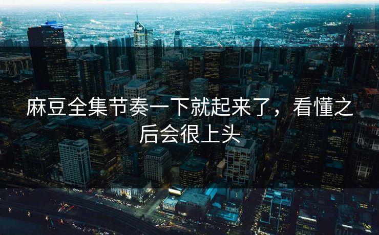 麻豆全集节奏一下就起来了，看懂之后会很上头