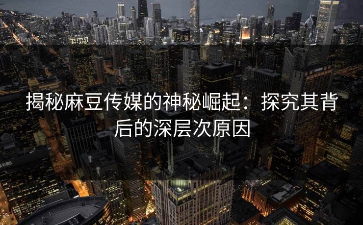 揭秘麻豆传媒的神秘崛起：探究其背后的深层次原因