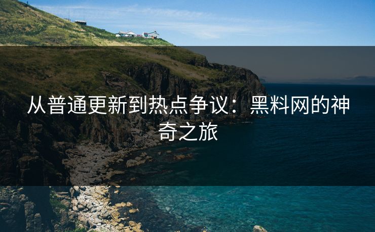 从普通更新到热点争议：黑料网的神奇之旅