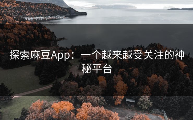探索麻豆App：一个越来越受关注的神秘平台
