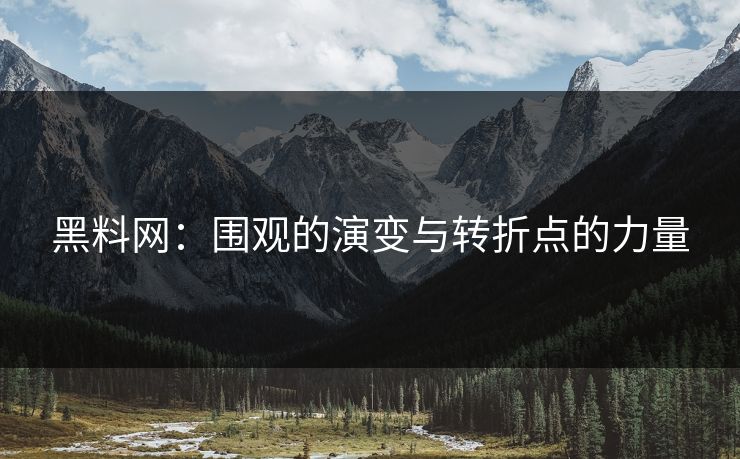 黑料网：围观的演变与转折点的力量